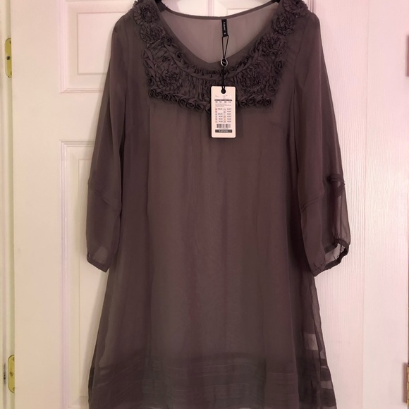 B.Young Collezione Gray Tunic Top - Picture 1 of 8